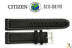 Citizen 59-S53002 Original Replacement 22mm Black Leather Watch Band Strap