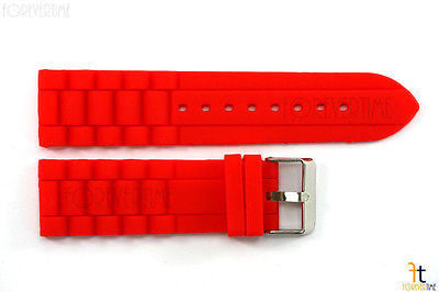 24mm Red Silicon Rubber Watch BAND Strap - Forevertime77