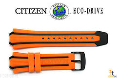 Citizen BN0097-11E Original Replacement Orange/Black Rubber Watch Band Strap CA0517-07E