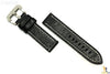 ALFA 22mm Black Genuine Textured Leather Watch Band Strap Anti-Allergic - Forevertime77