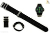 22mm Fits Luminox Nylon Woven Black Watch Band Strap 4 Stainless Steel Rings - Forevertime77