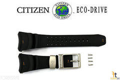 Citizen BJ8044-01E Original Replacement Black Rubber Watch Band Strap w/ 4 Screws   4-S031893