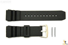 22mm Fits CASIO AMW-320C Black Rubber Watch BAND Strap AMW-320D AD520 w/ 2 Pins