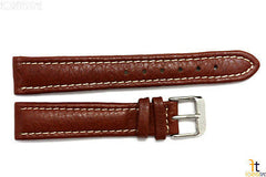 18mm Genuine Brown Leather Watch Band Strap Silver Tone Buckle for Heavy Watches