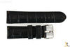 Bandenba 24mm Genuine Black Crocodile Grain Leather Stitched Watch Band Strap - Forevertime77