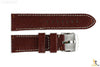 Bandenba 24mm Genuine Brown Textured Leather Panerai White Stitched Watch Band - Forevertime77