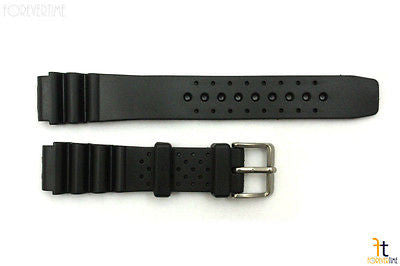 18mm Black Heavy Rubber Divers / Sport Watch Band Strap - Forevertime77