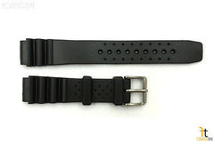 18mm Black Heavy Rubber Divers / Sport Watch Band Strap