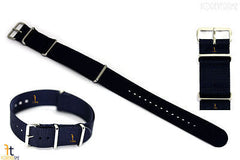 22mm Heavy Duty High End Navy Blue Woven Fits Hamilton Watch Band Strap 3 Loops