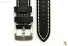 24mm Carbon Fiber Leather Black Watch Band Strap Fits Luminox Anti-Allergic - Forevertime77