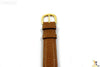 18mm Genuine Tan Pigskin Leather Stitched Watch Band Strap Gold Tone Buckle - Forevertime77