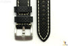 22mm Carbon Fiber Leather Black Watch Band Strap Fits Luminox Anti-Allergic - Forevertime77