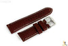 Bandenba 24mm Genuine Brown Textured Leather Panerai White Stitched Watch Band - Forevertime77