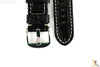 Bandenba 24mm Genuine Black Crocodile Grain Leather White Stitched Watch Band - Forevertime77