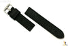 ALFA 20mm Black Genuine Textured Leather Watch Band Anti-Allergic BLK Stitching - Forevertime77