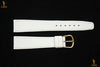 18mm Genuine White French Leather Watch Band Strap Silver Tone Buckle - Forevertime77