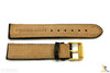 18mm Genuine Black Leather Watch Band Strap Gold Tone Buckle for Heavy Watches - Forevertime77