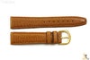 18mm Genuine Tan Pigskin Leather Stitched Watch Band Strap Gold Tone Buckle - Forevertime77