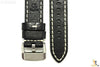 ALFA 22mm Black Smooth Genuine Leather Watch Band Strap Anti-Allergic w/Stitches - Forevertime77
