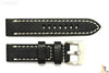 ALFA 26mm Black Smooth Genuine Leather Watch Band Strap Anti-Allergic w/Stitches - Forevertime77