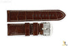 Bandenba 22mm Genuine Brown Crocodile Grain Leather White Stitched Watch Band - Forevertime77