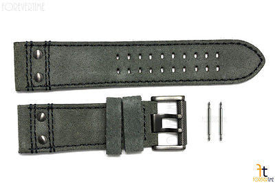 Luminox 1883 1800 Atacama 26mm Grey Leather PVD Buckle Watch Band Strap w/2 Pins - Forevertime77