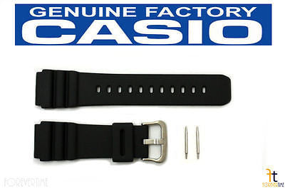 CASIO AMW-S320 Original 20mm Black Rubber Watch Band Strap w/ 2 Pins AW-90H - Forevertime77