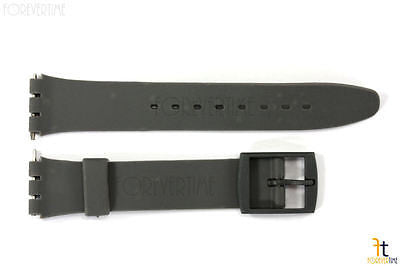 12mm Ladies Dark Gray Replacement Band Strap fits SWATCH watches w/2 Pins - Forevertime77