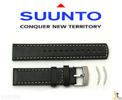 Suunto Elementum Original Black Leather Watch Band Strap Kit w/ 2 Pins  SS014826000