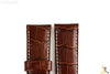 Bandenba 22mm Genuine Brown Crocodile Grain Leather White Stitched Watch Band - Forevertime77