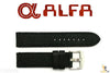 ALFA 20mm Black Genuine Textured Leather Watch Band Anti-Allergic BLK Stitching - Forevertime77