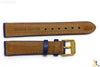 18mm Genuine Blue Leather Watch Band Strap Gold Tone Buckle for Heavy Watches - Forevertime77