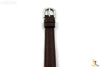 12mm Genuine Dark Brown Leather Stitched Watch Band Strap Silver Tone Buckle - Forevertime77