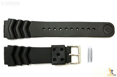 22mm for SEIKO Z-22 Wave Divers Heavy Black Rubber Watch Band Strap w/ 2 Pins - Forevertime77