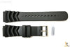 20mm for SEIKO Z-22 Wave Divers Heavy Black Plastic Watch Band Strap w/ 2 Pins - Forevertime77