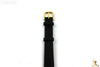 12mm Genuine Black Leather Stitched Watch Band Strap Gold Tone Buckle - Forevertime77