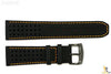 Citizen 59-S52631 Original Replacement 23mm Black Leather Watch Band Strap w/ Orange Stitching - Forevertime77