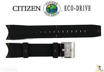 Citizen 59-S53296 Original Replacement 22mm Black Rubber Watch Band 59-S51986 59-S51866 - Forevertime77