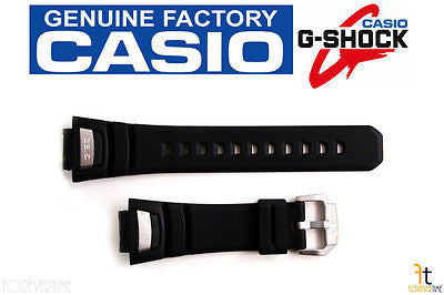 CASIO GS-300 G-Shock Original 16mm Black Rubber Watch BAND Strap GS-300BW Silver - Forevertime77