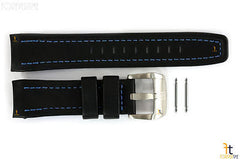 Luminox 5261 XCOR 24mm Black Leather Watch Band Blue Stitches w/ 2 Pins