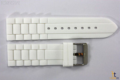 20mm Fits Fossil White Silicon Rubber Watch BAND Strap - Forevertime77