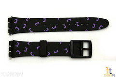 17mm Purple U Shape Design Soft PVC Watch Band Strap Compatible fits SWATCH watches