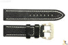 ALFA 26mm Black Genuine Textured Leather Watch Band Strap Anti-Allergic - Forevertime77