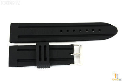 24mm Fits Kenneth Cole Black Silicon Rubber Watch BAND Strap - Forevertime77