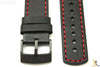 Suunto Elementum Original Black / Red Leather Watch Band Strap Kit w/ 2 Pins - Forevertime77
