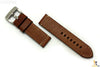 ALFA 20mm Genuine Brown Smooth Leather Watch Band Strap Anti-Allergic Heavy Duty - Forevertime77