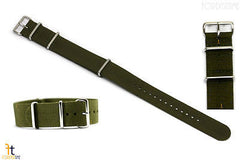 22mm Heavy Duty High End Olive Green Woven Fits Hamilton Watch Band 3 Loops