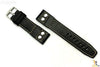 ALFA 24mm Black Genuine Smooth Leather RIVET Watch Band Strap Anti-Allergic - Forevertime77