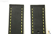 Suunto Elementum Original Black / Yellow Leather Watch Band Strap Kit w/ 2 Pins - Forevertime77