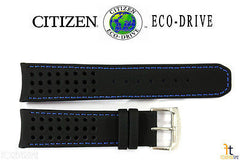 Citizen 59-S52492 Original Replacement 22mm Black Leather Watch Band Strap